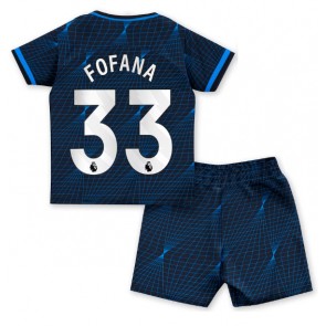Chelsea Wesley Fofana #33 Replica Away Stadium Kit for Kids 2023-24 Short Sleeve (+ pants)